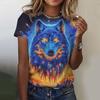 3D Printed  Animal T Shirt For Women Wolf Pattern Tees Summer New Harajuku T-Shirts Y2k Tops Loose Short Sleeves Girl Clothes