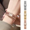 Женский Браслет-Часы со Стразами Квадратный Циферблат Классический Повседневный Формальный Платье Кварцевый Механизм Браслет Наручные Часы Ювелирные Аксессуары