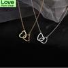 Fashion New Double Heart Necklaces For Women Simple Luxury Zircon Necklace Female Wedding Jewelry Accessories Gifts Wholesale