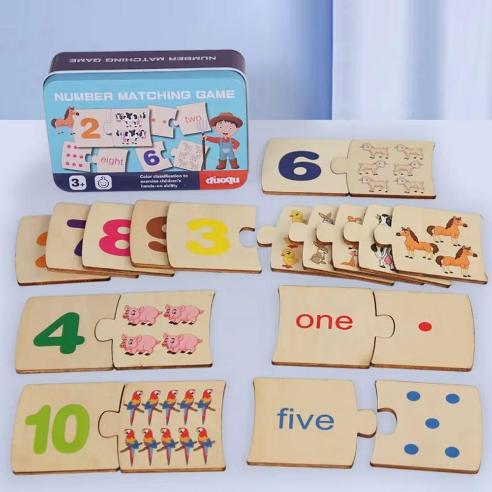 Points Brain Traing Toys Cartoon Animal Number Matching Card Game Number Matching Toys Kids