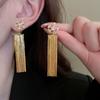 Изысканные блестящие серьги, серьги с длинными кисточками, винтажные серьги, универсальные серьги в лесном стиле.