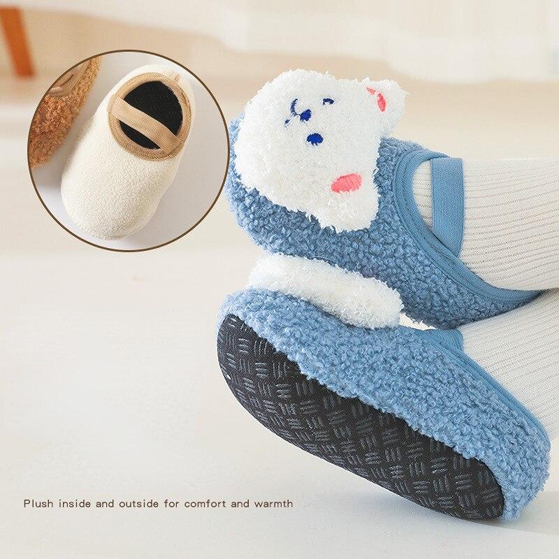 Cartoon Bear Socks Shoes for Newborn Infant Toddler Baby Autumn Winter Thick Warm Floor Socks Plush Indoor Sox