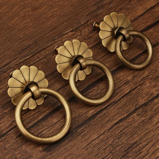 Vintage Cabinet Dresser Drawer Single Hole Round Ring Handle Furniture Door Knob