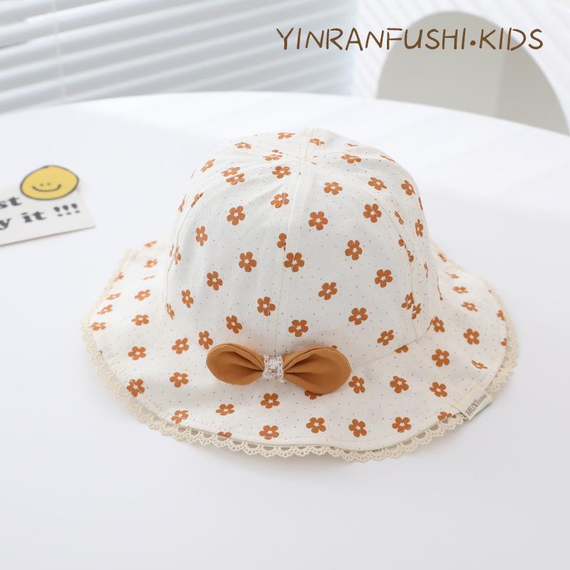 Baby Hat Spring and Autumn Style Small Month Aged Fisherman Hat Girl Newborn Spring Infant Flower Baby Girl Sun Hat