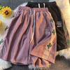 Cotton Shorts Women Summer Casual Loose Large Size High Waist Wide Leg Shorts Pants