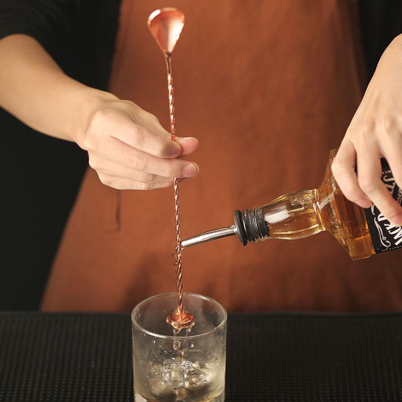 30/40 см ложка для коктейлей из нержавеющей стали, ложка для смешивания, спиральный узор, барная ложка для коктейлей, медное покрытие