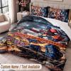 Custom Name Text 3Pcs Bedding Set Transformers Duvet Cover And Two Pillowcases