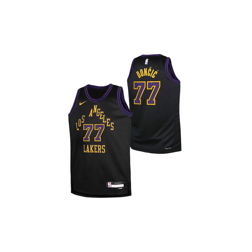 Nike Детская спортивная футболка X NBA Los Angeles Lakers Luka Doncic 77 City Edition, дышащая, для детей DX8506-LLD