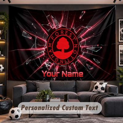 Wall Hanging Tapestry Custom NameNottingham Forest Pattern Personalized Printed Fabric Wall Decor