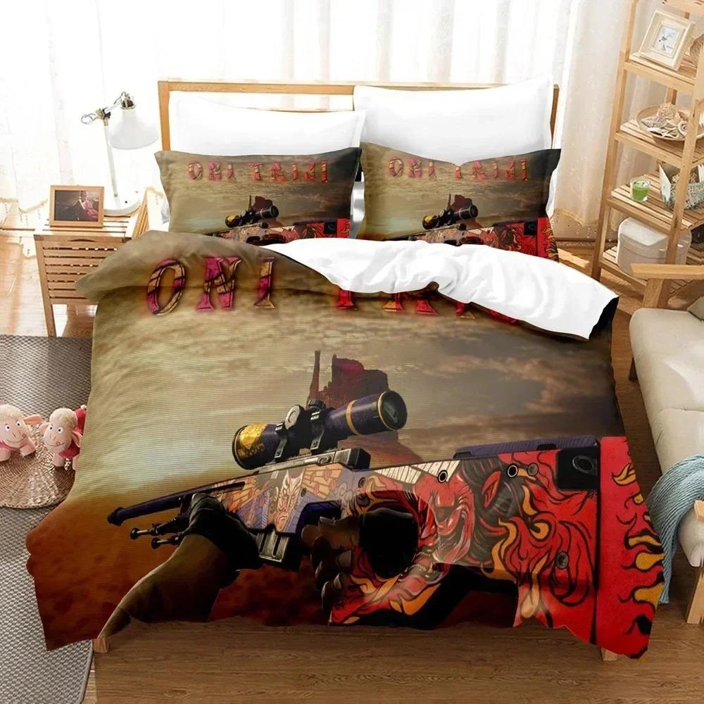 Игровой набор Csgo Для спальни Мягкие современные покрывала Удобное детское одеяло Пододеяльник и наволочка