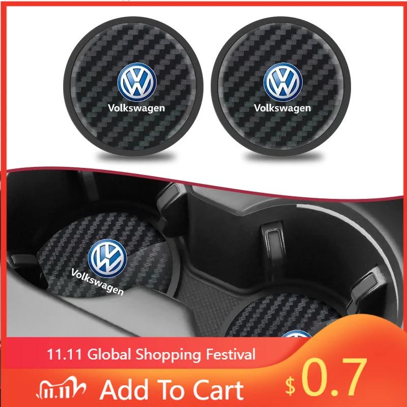 Для VW 2 шт. Автомобильный подстаканник Водонепроницаемый Нескользящий коврик Подставка для стакана воды для VW Volkswagen Golf Polo Passat Touran Jetta Автомобильный интерьер Ac