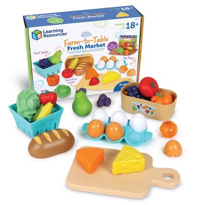 Learning Resources Свежий Свежесобранный Свежий Рынок 27 Предметов Игрушка Игра Понарошку LER9749 Аутентичный