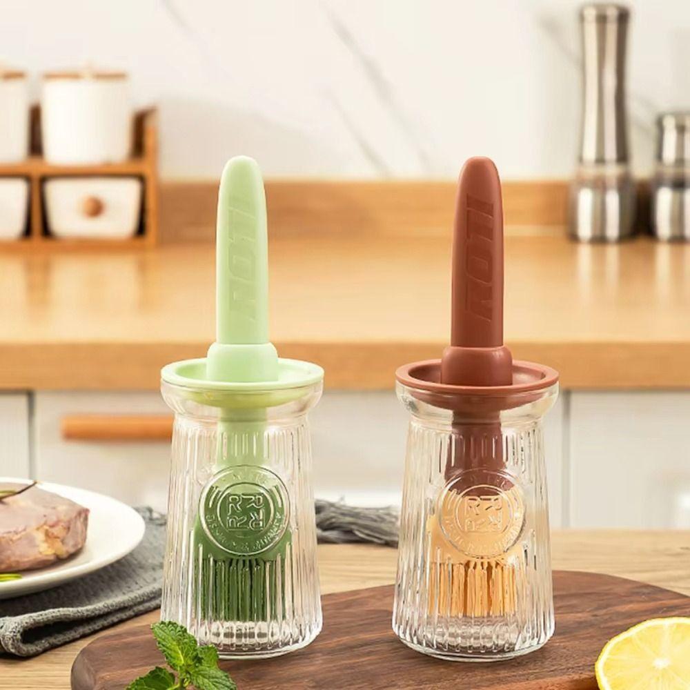 Термостойкая кисть для барбекю, силиконовая бутылка-дозатор для масла с кистью, кисть для нанесения соуса, для приготовления пищи