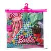 Набор модной одежды Mattel Barbie из 2 предметов: Комплект с цветочным платьем (Как показано в фильме «Барби») [Одежда для кукол] [Многоразовый пластиковый пакет] [Возраст 3+] HJT33