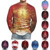 Men's Christmas Printed Imitation Cotton Long-sleeved Shirt