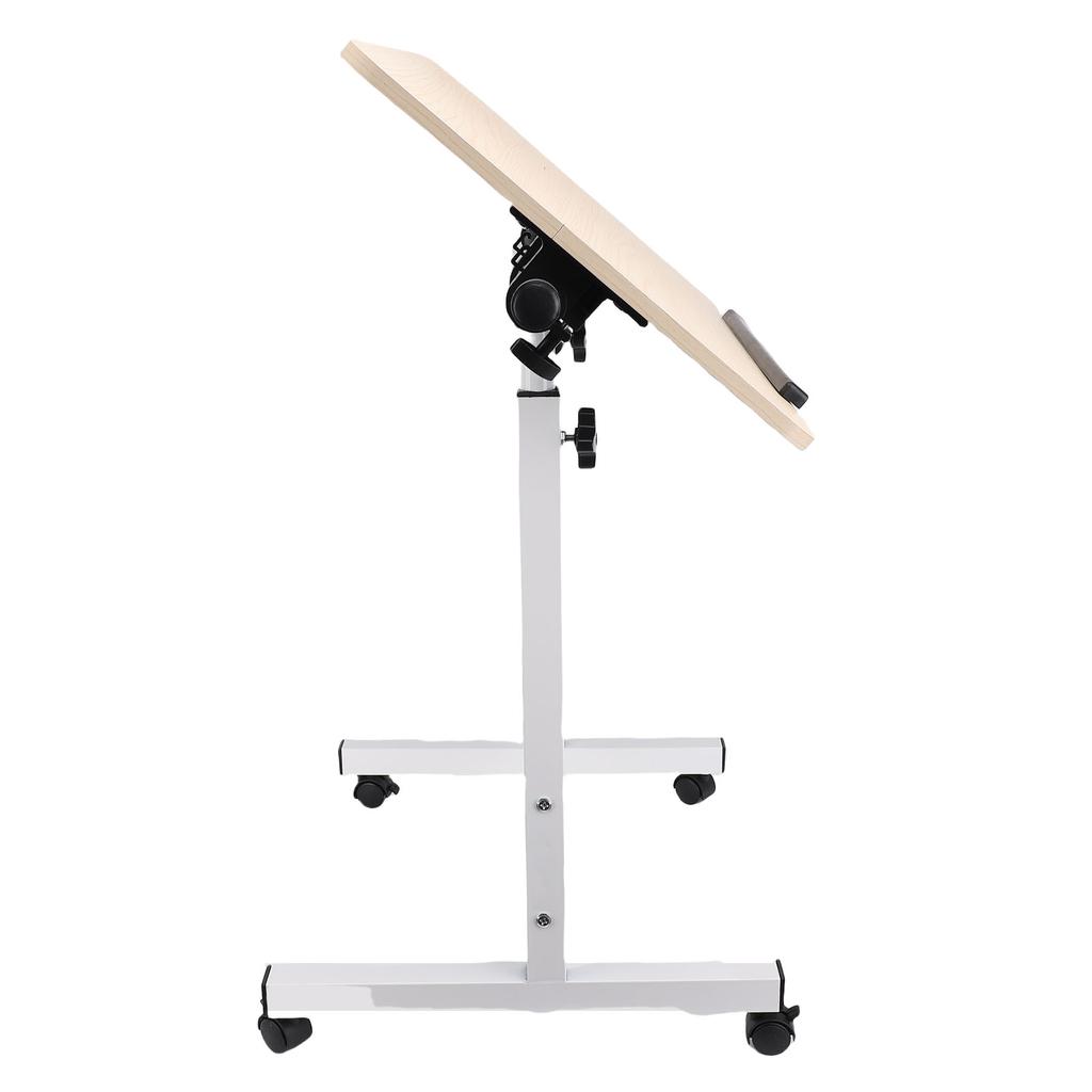 Mobile Standing Desk with Wheels Height Adjustment Folding Portable Rolling Laptop Desk for Home Bedside  