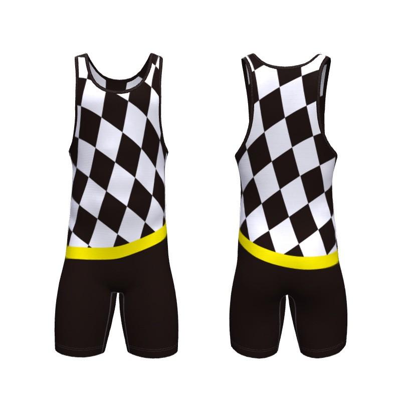 Mens Womens Freestyle Wrestling Singlet With Heat Transfer Print Stretch Lycra Athletic Suit Training Competition