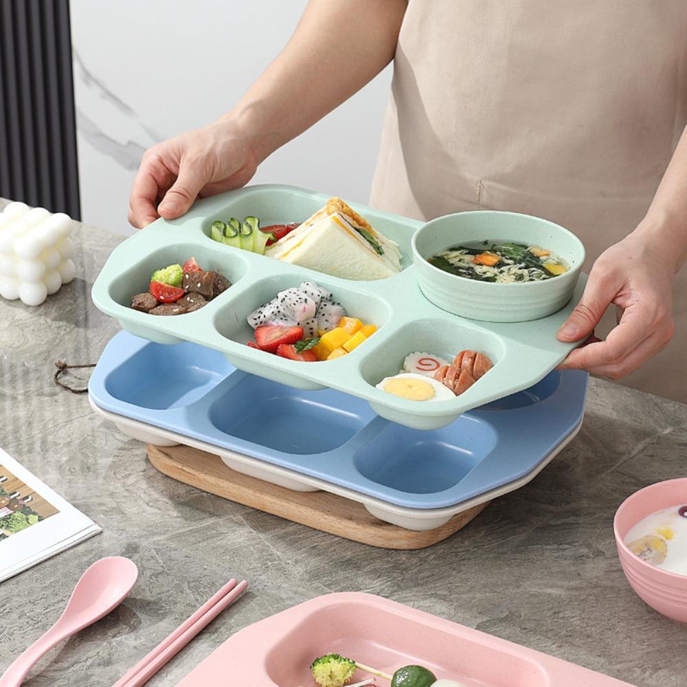 with Bowl and Tableware Fat-Loss Meal Plate Microwave-safe Divided Food Plate Canteen