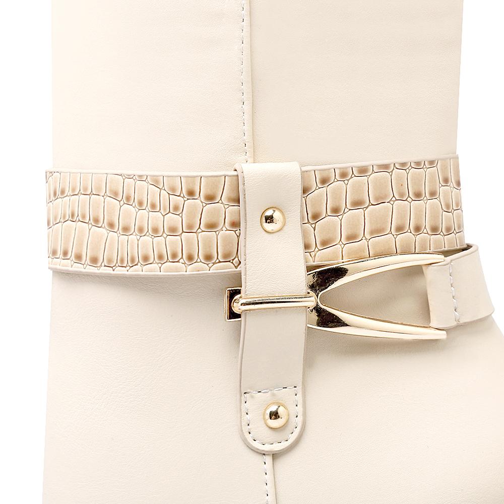 Женские ботильоны на высоком каблуке осень и зима новые водонепроницаемые на платформе на толстом каблуке больших размеров универсальные ботильоны средней высоты