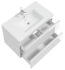 Wall-hung bathroom cabinet 100x50cm set with countertop and round washbasin white Modus
