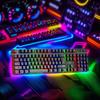 New High Quality Full Size Membrane Gaming Keyboard RGB Backlit USB Wired for Desktop