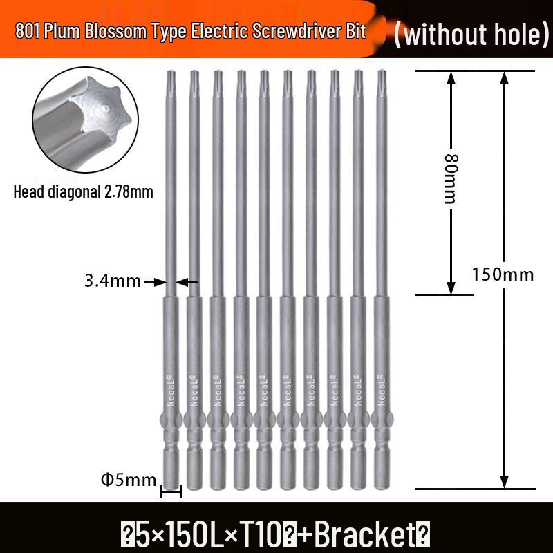 Электрическая отвертка Nigao S2, бит Torx 801, цельный, звездообразный, с круглым хвостовиком 5 мм.