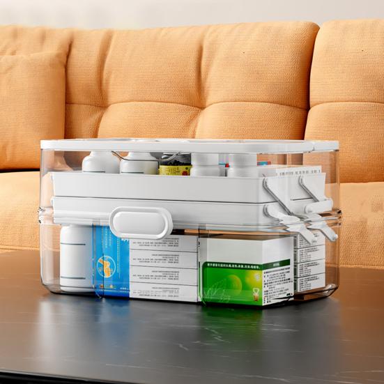 3-х уровневый портативный ящик для хранения лекарств большой емкости пылезащитный прозрачный визуальный дизайн многофункциональный органайзер для таблеток