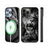 Лев Дикие Животные Роскошный Чехол Для Телефона Магнитный Чехол Для IPhone 16 14 13 12 11 15 Pro Max Plus Для Magsafe Беспроводная Зарядка Чехол