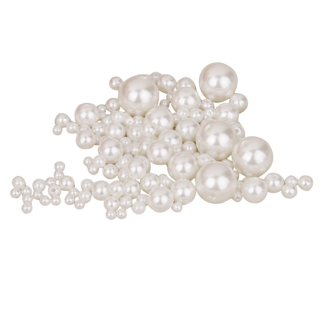 Pearl Beads 300pcs Resin Round Loose Faux Spacer Decorative