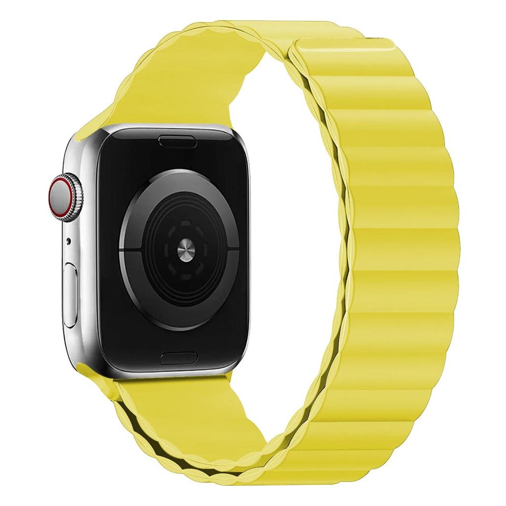 Ремешок для Apple Watch Band 44 мм, 40 мм, 45 мм, 41 мм, 42 мм, 38 мм, силиконовый браслет с магнитной петлей iWatch Series 8 7 Ultra 3 5 6 SE