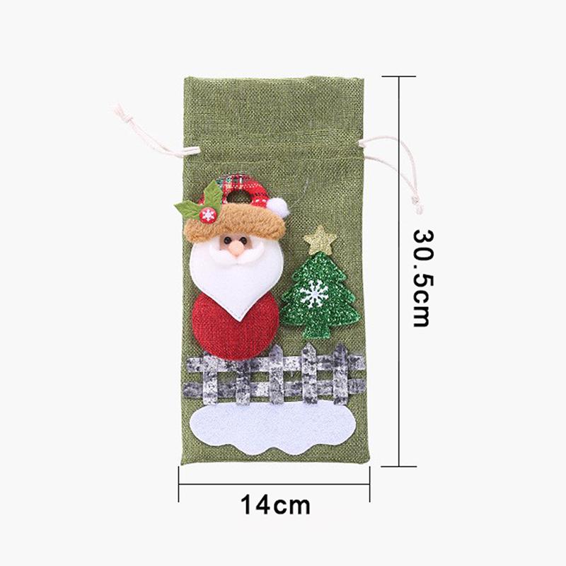 Christmas Wine Bottle Covers Bag Snowman Santa Claus Champagne Bottle Cover Sleeve Merry Christmas Year Table Decorations