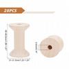 20PCS Wooden Empty Thread Spools 20PCS Natural Wire Weaving Bobbins  Sewing Machines