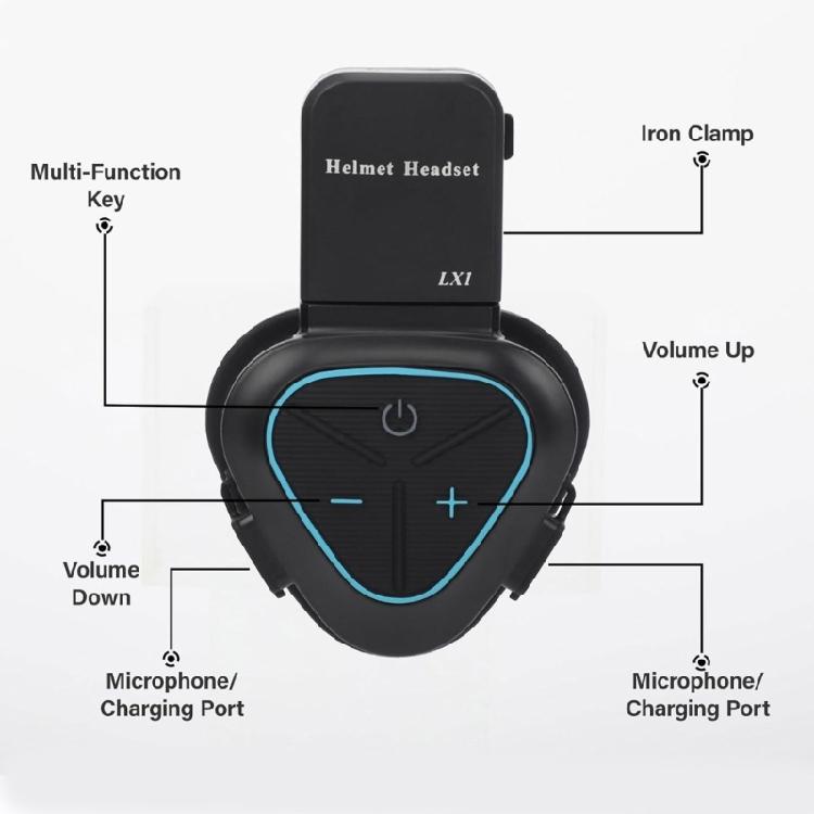 Гарнитура hands-free для шлемов, курьеров, водонепроницаемая, мощный звук, долгий срок службы батареи 350 мАч и удобная посадка