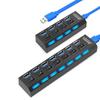 Plug Splitter Converter on/Off Switches 5Gbps High Speed 4/7 Port USB 3.0 Hub AC Power Adapter
