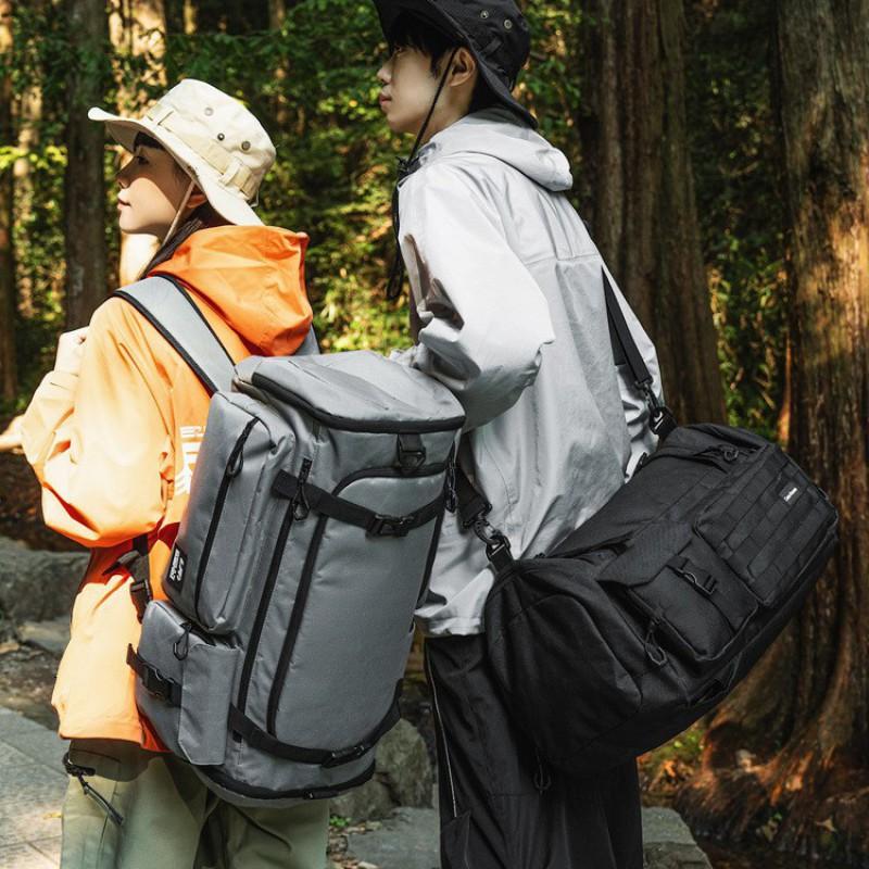 Unisex Large Capacity Nylon Travel Gym Bag With Expandable Design Lightweight Outdoor Backpack Hiking Yoga Daily Use