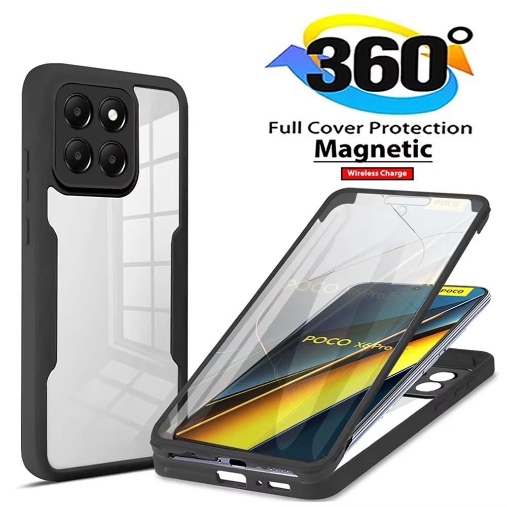 360 Полный Защитный Чехол Для Телефона Для Xiaomi POCO X6 F6 Pro 5G Чехлы Armor для POCO X7 X5 X4 X3 M4 X3NFC F5 F3 C65 M6 4G Чехол
