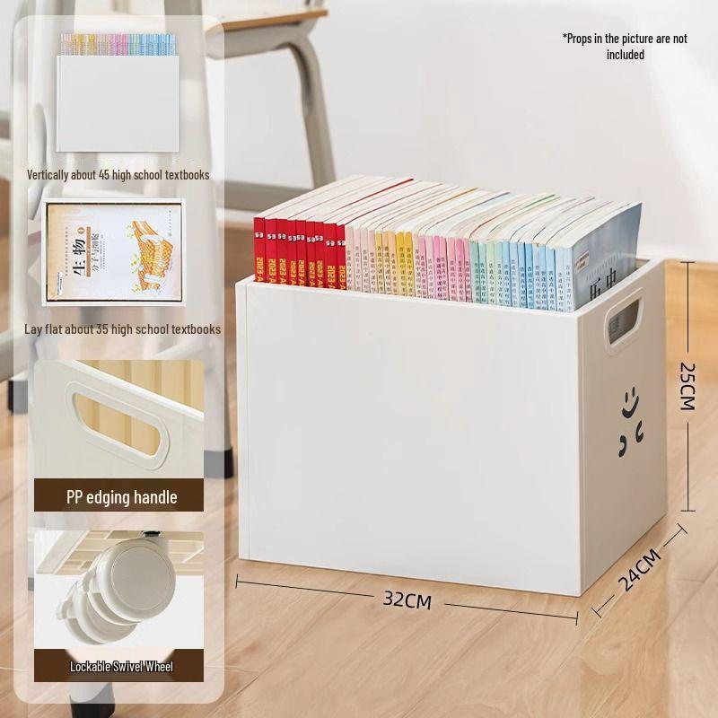 Вместительный ящик для хранения книг на шкивах для использования в классе