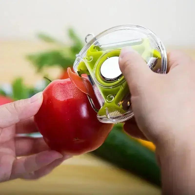 1 шт. Овощечистка Яблоко Овощ Артефакт Бытовой инструмент Кухонные удобные инструменты 3-в-1 Многофункциональный нож для чистки Шинковка