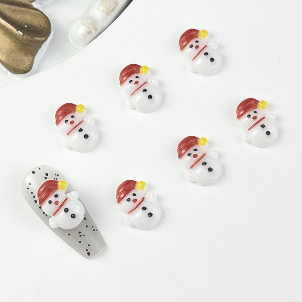 20 шт. смоляных рождественских украшений для маникюра, мультяшные украшения для ногтей, маникюрщица