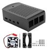 Aluminum Alloy Protective Case Cover Enclosure with Cooling Fan for Raspberry Pi 4B(Black Shell Aluminum Alloy Shell