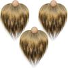 DIY Gnome Beads and Fake Beards 6pcs/set Faux Fur Dwarf Beard Wood Bead for Christmas Plush Gnome for Doll Handmade