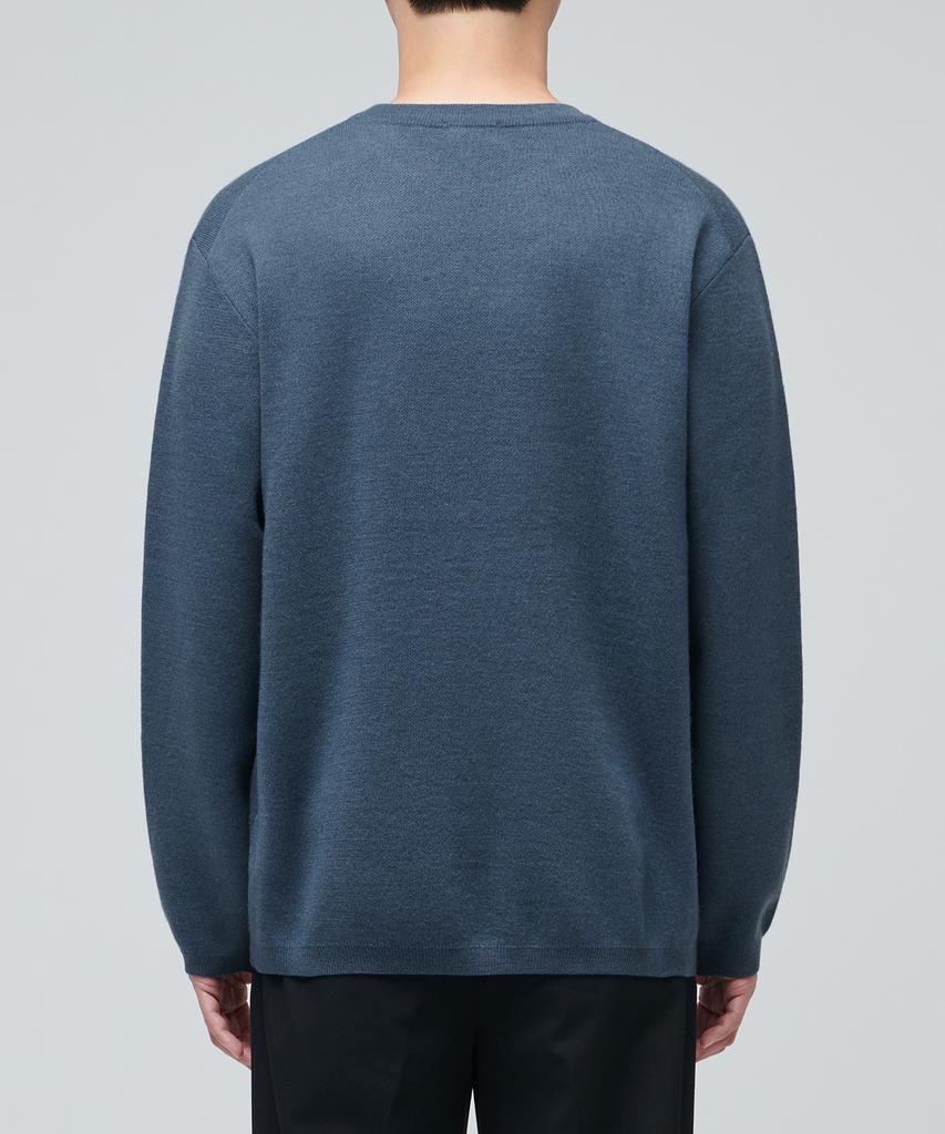 MUSINSA STANDARD Minimal Crew Neck Knit [Midnight Blue]