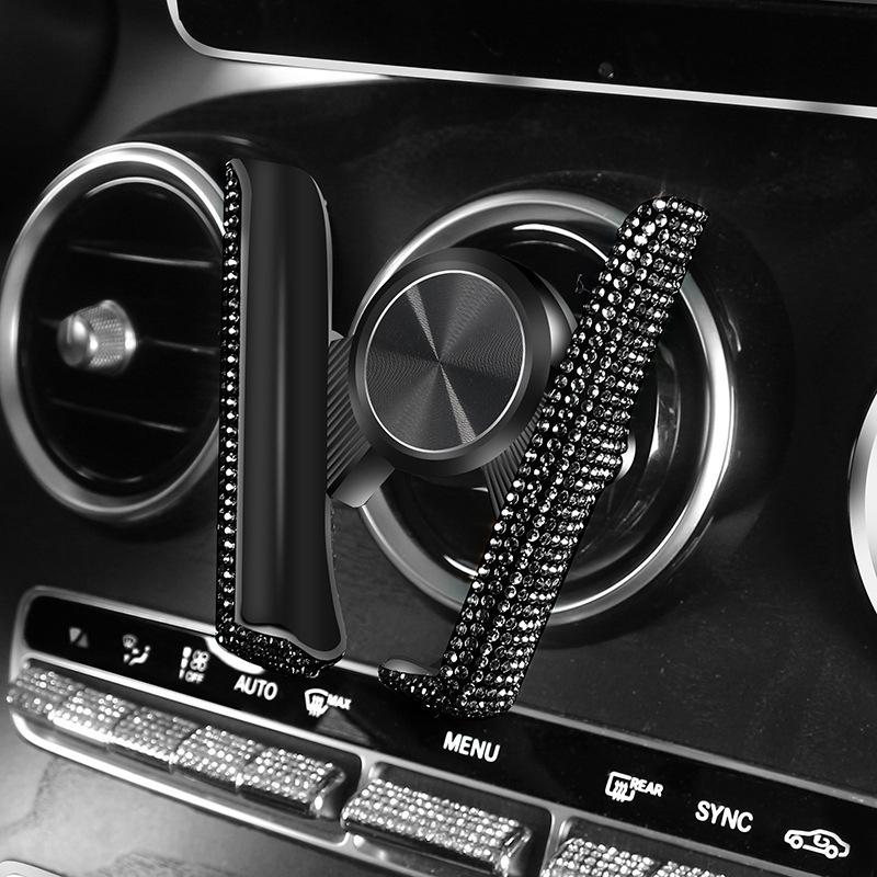 1 шт., блестящий автомобильный держатель для телефона со стразами, поддержка смартфона на вентиляционное отверстие, кристалл, алмазный зажим для телефона, аксессуары для салона автомобиля для девочек