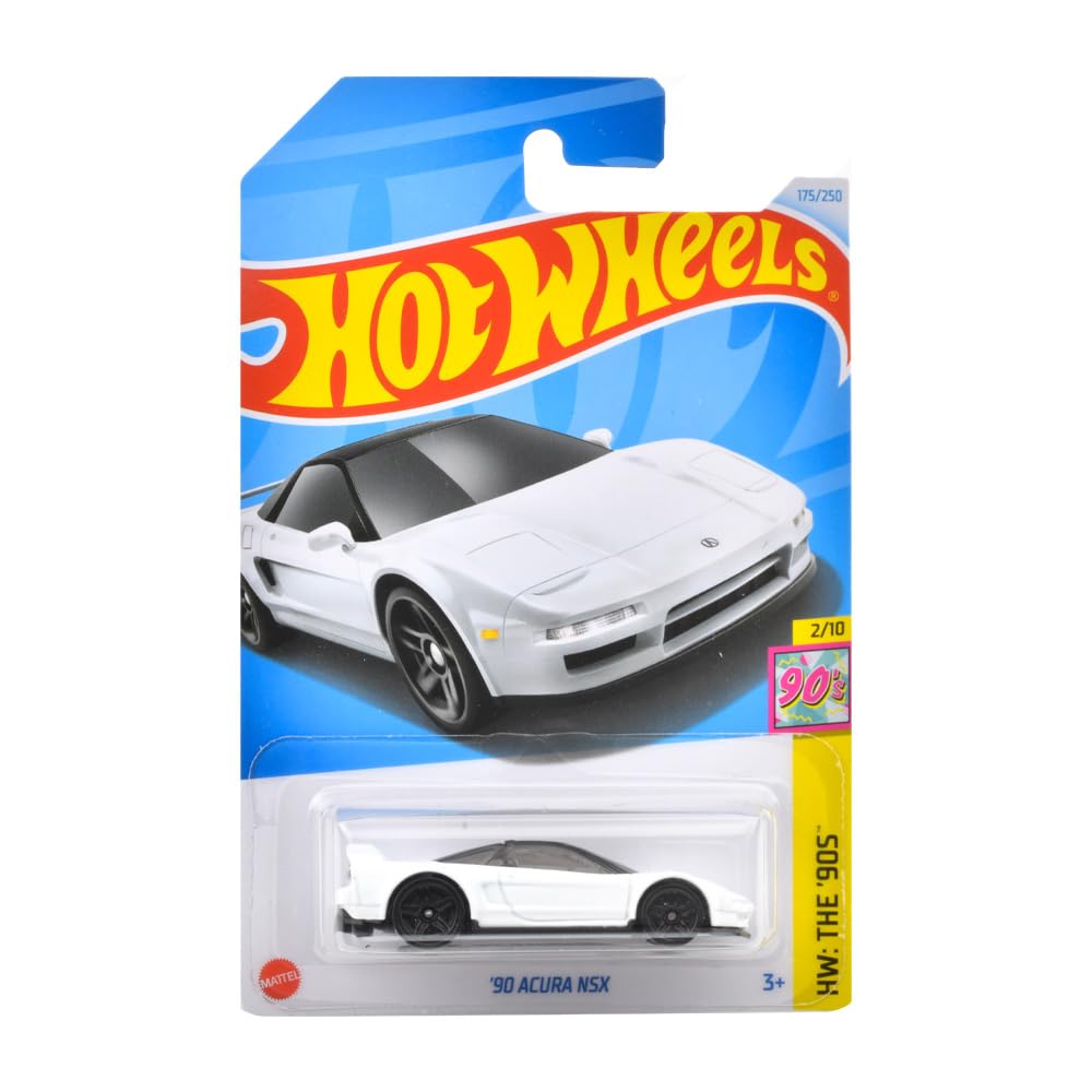 Hot Wheels Basic Car Acura NSX игрушечная мини-машинка для детей от 3 лет и старше, белая HXR29 '90
