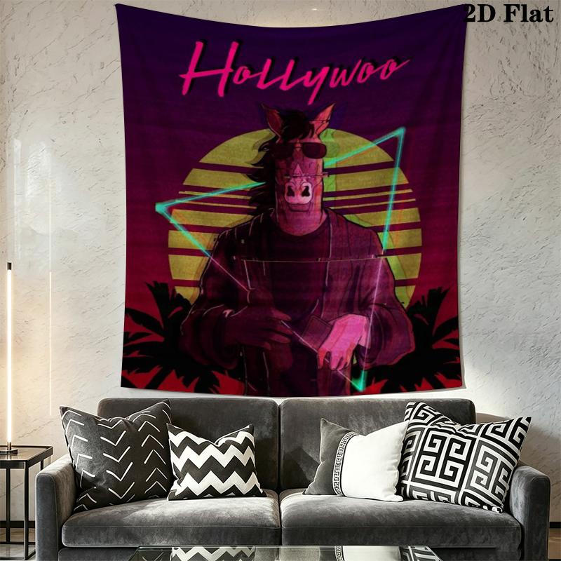 BoJack Horseman Wall Tapestry Aesthetic Wall Hanging Printed Fabric Blanket Decorative Tapestries for Bedroom Living Room Home Decor