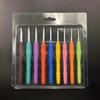 Hand-Knitted Rainbow Soft Handle Aluminum Crochet Hook Set with Yarn Needle