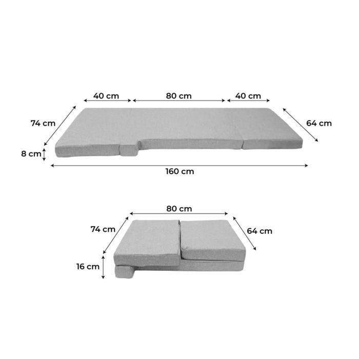 Matelas pliant cabine conducteur VM7 adapté aux Matelas pliant Ducato, Jumper, Boxer