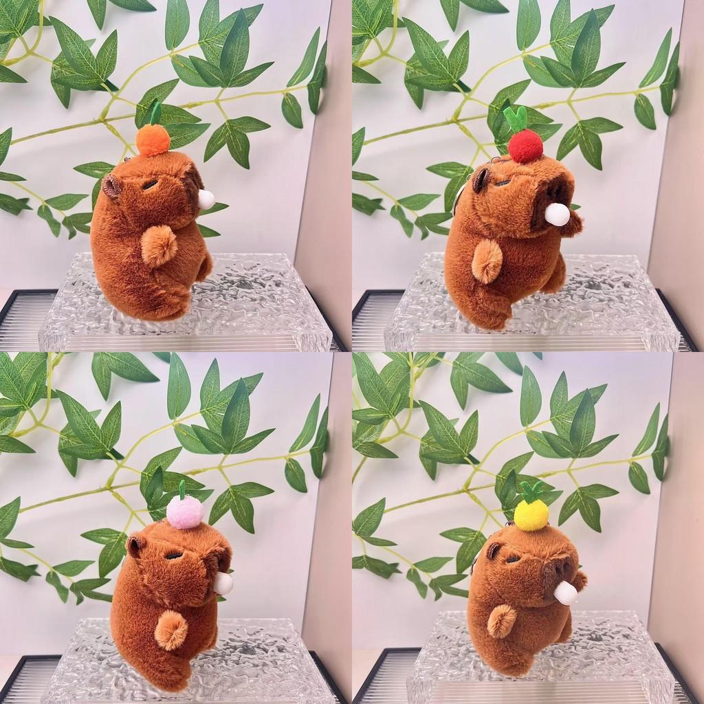 Blow Capybara Bubble Keychain Top Persimmon Kids Backpack Hanging Doll Plush