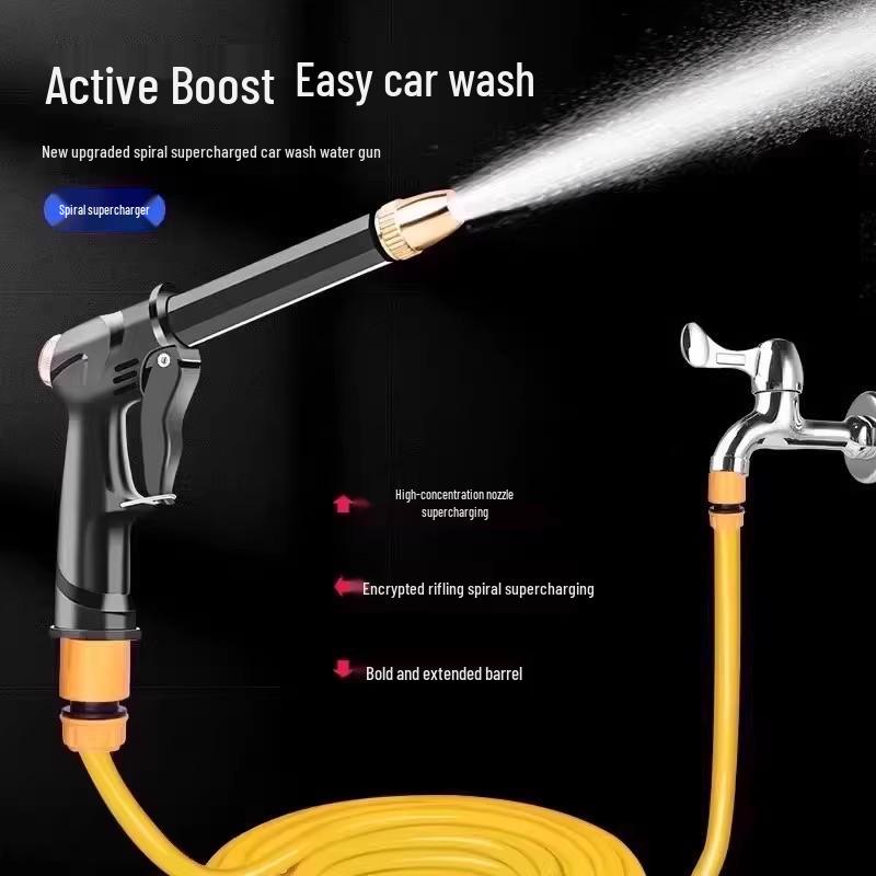 High-Pressure Car Wash Gun: Household Explosion-Proof Hose & Garden Nozzle Set for Cleaning Surfaces