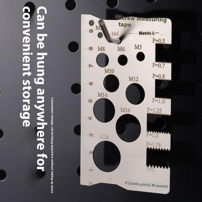 Space-saving Screw Measurement Tool, Industrial Pitch Gauge Ruler for Bit, Bolt, Nut, Craft